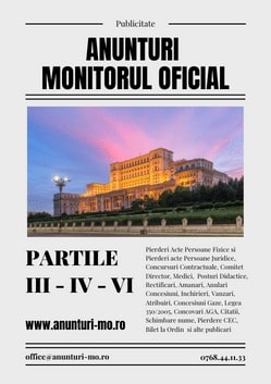 anunturi ziarul Monitorul oficial